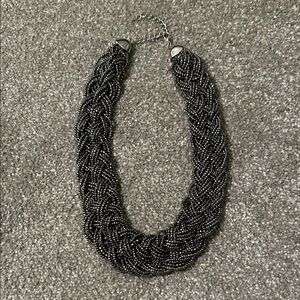 Elegant Blackish Grayish Silverish Beaded Necklace